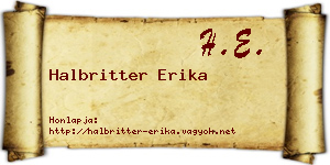 Halbritter Erika névjegykártya